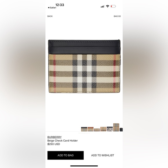 Burberry Accessories - Burberry Checkered Card Holder